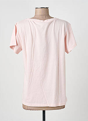 T-shirt sérigraphie floquée manches courtes rose NINE TEES femme