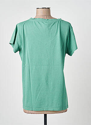 T-shirt sérigraphie floquée manches courtes vert NINE TEES femme