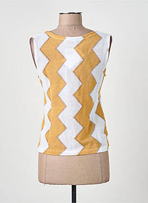 Top imprimé fantaisie sans manche orange PHO FIRENZE femme