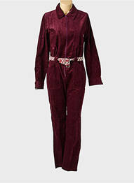 Combi-pantalon col chemisier manches longues violet LA PETITE FRANCAISE femme