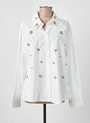 Chemisier coupe droite manches longues blanc SUMMUM femme