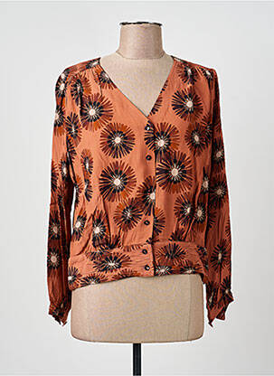 Chemisier coupe cintrée manches longues orange LA PETITE FRANCAISE femme