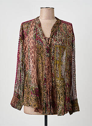 Chemisier imprimé fantaisie manches longues violet BEL AIR femme