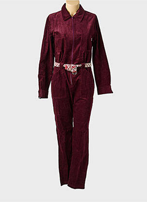 Combi-pantalon col chemisier manches longues violet LA PETITE FRANCAISE femme