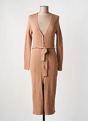 Robe mi-longue manches longues manches longues marron LA PETITE FRANCAISE femme