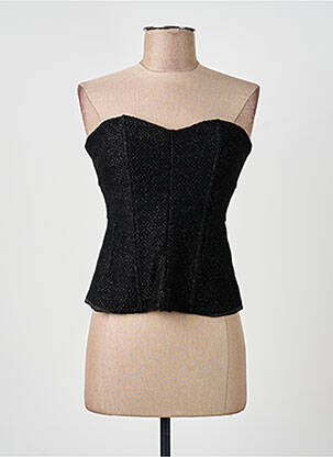 Top coupe cintrée sans manche noir PHO FIRENZE femme