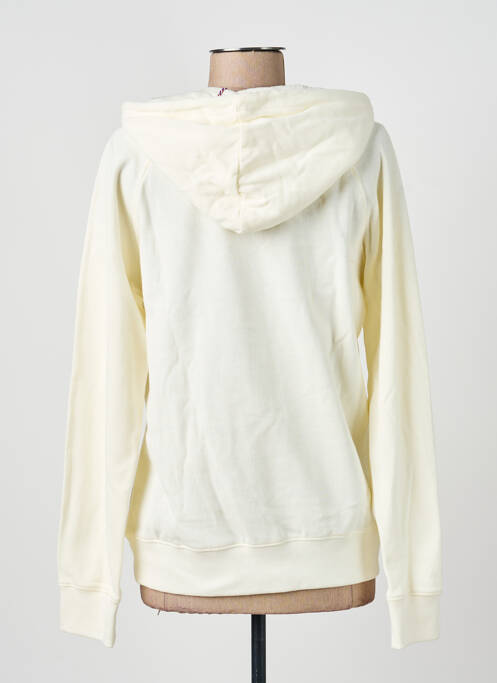 Sweat-shirt à capuche sérigraphie floquée manches longues blanc LA PETITE FRANCAISE femme