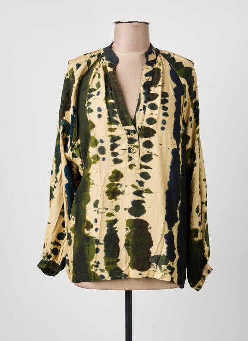 Blouse tissage popeline manches longues beige LA PETITE FRANCAISE femme