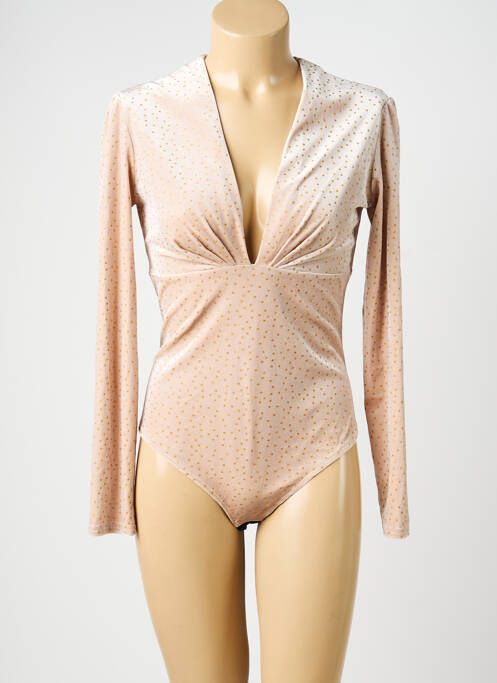 Body stretch manches longues beige JANE WOOD femme