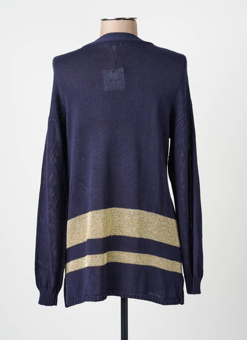 Gilet manches longues col v bleu ODEMAI femme