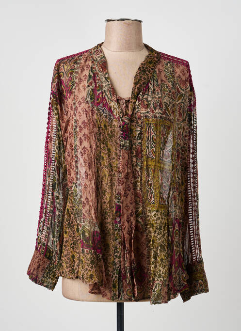 Chemisier imprimé fantaisie manches longues violet BEL AIR femme