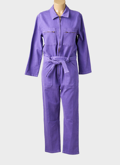 Combi-pantalon col chemisier manches longues violet LA PETITE FRANCAISE femme