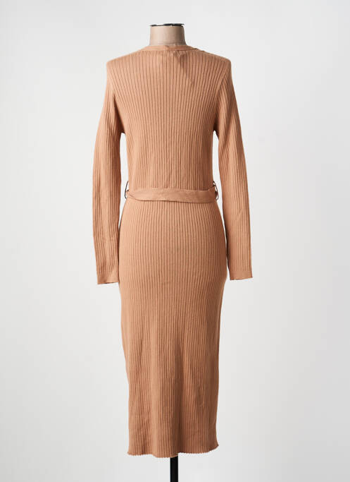 Robe mi-longue manches longues manches longues marron LA PETITE FRANCAISE femme