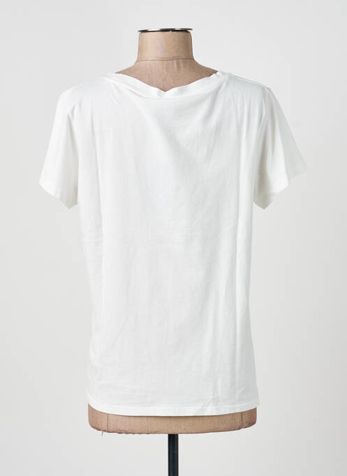 T-shirt sérigraphie floquée manches courtes blanc NINE TEES femme