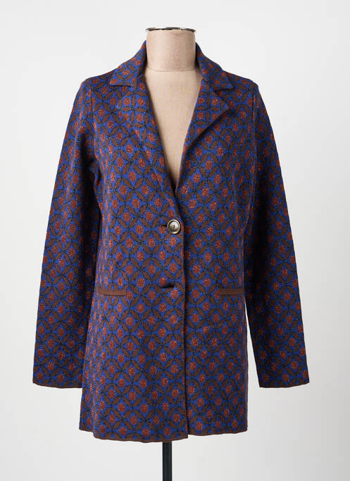 Veste casual coupe droite bleu MALIPARMI femme