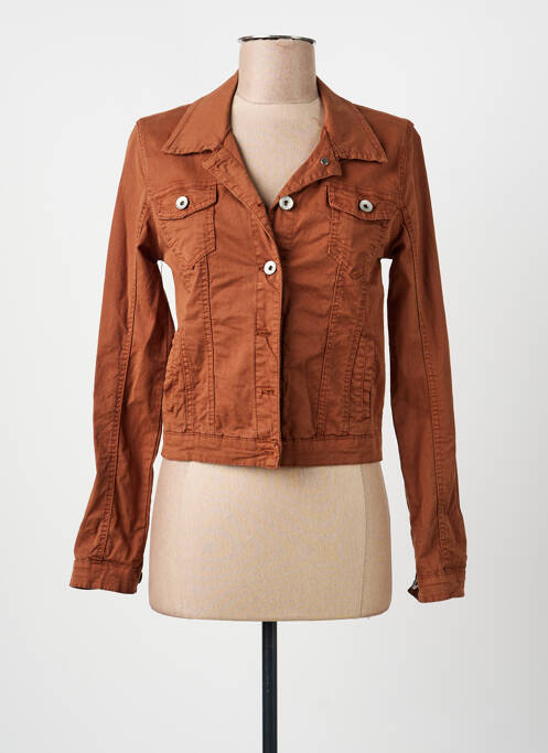 Veste casual col chemisier marron NINETTE femme