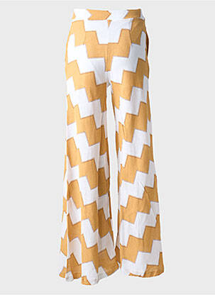 Pantalon flare taille à pinces taille haute beige PHO FIRENZE femme