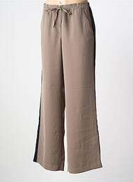 Pantalon large tissage crêpe taille normale marron SUMMUM femme