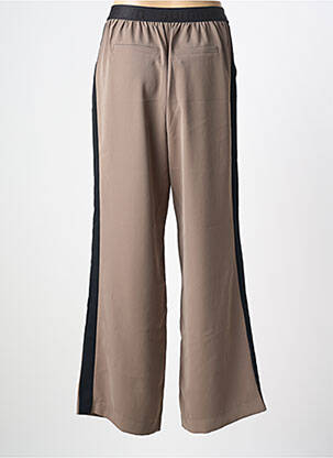 Pantalon large tissage crêpe taille normale marron SUMMUM femme