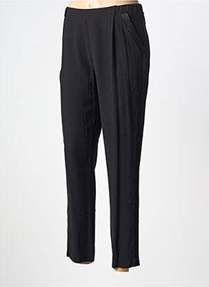 Pantalon droit tissage crêpe taille normale noir LA PETITE FRANCAISE femme