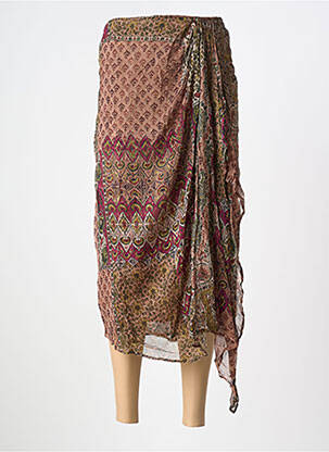 Jupe longue fermeture zippée au dos rose BELAIR femme