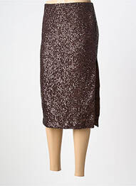 Jupe mi-longue coupe droite marron DIXIE femme