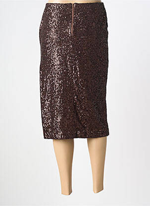Jupe mi-longue coupe droite marron DIXIE femme