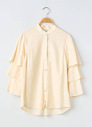 Chemisier col mao manches 3/4 beige SUMMUM femme