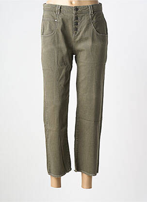 Jeans coupe droite stretch taille normale vert BELAIR femme