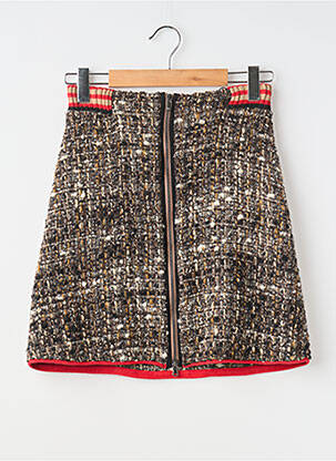 Jupe courte doublure marron TRICOT CHIC femme