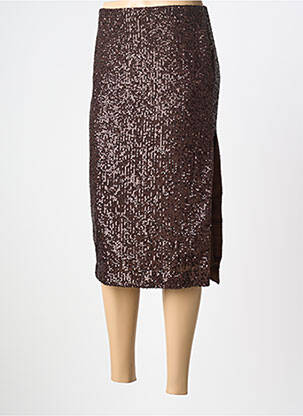 Jupe mi-longue coupe droite marron DIXIE femme