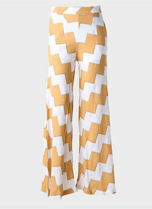 Pantalon flare taille à pinces taille haute beige PHO FIRENZE femme