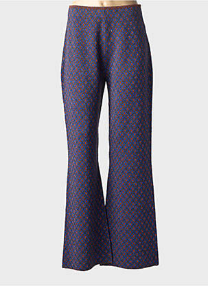 Pantalon flare taille élastique taille normale bleu MALIPARMI femme
