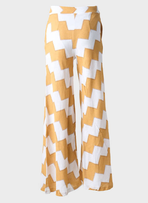 Pantalon flare taille à pinces taille haute beige PHO FIRENZE femme