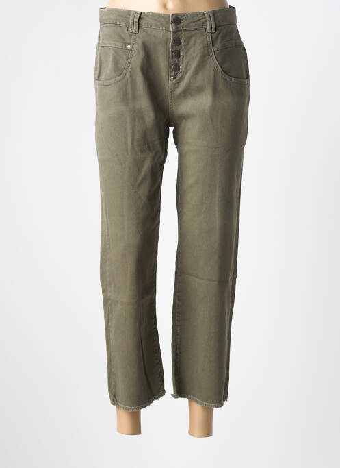 Jeans coupe droite stretch taille normale vert BELAIR femme