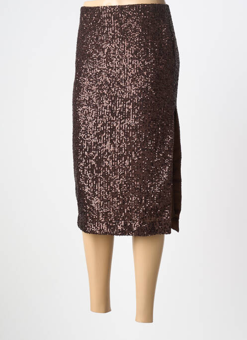 Jupe mi-longue coupe droite marron DIXIE femme