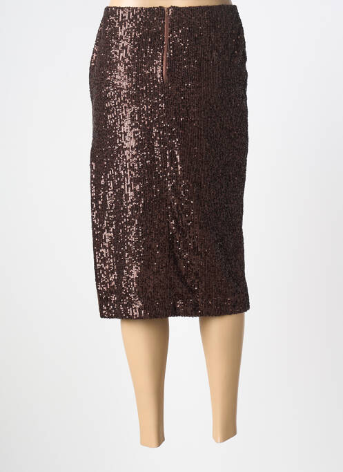 Jupe mi-longue coupe droite marron DIXIE femme