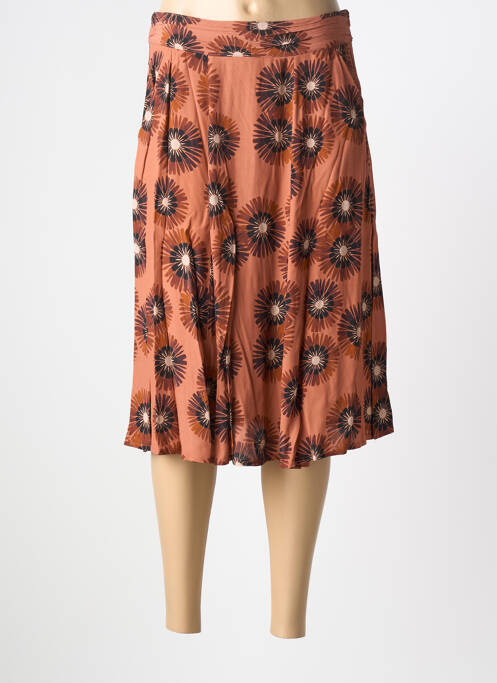 Jupe mi-longue fermeture zip latéral rose LA PETITE FRANCAISE femme