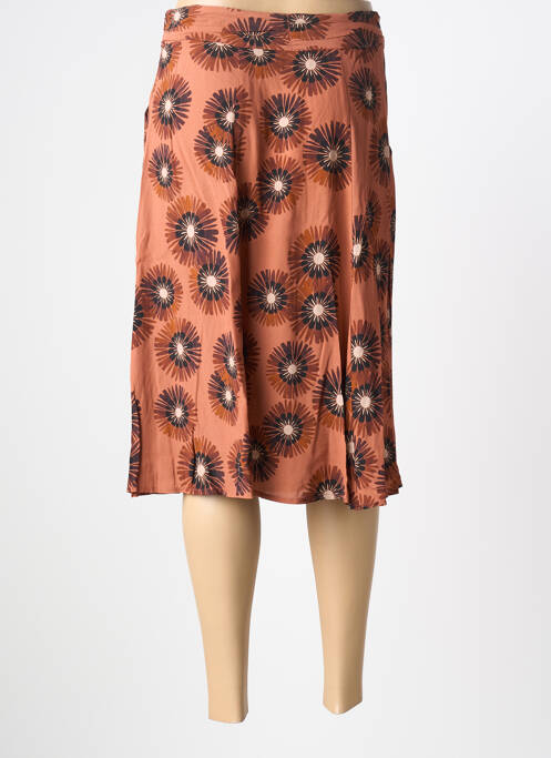 Jupe mi-longue fermeture zip latéral rose LA PETITE FRANCAISE femme