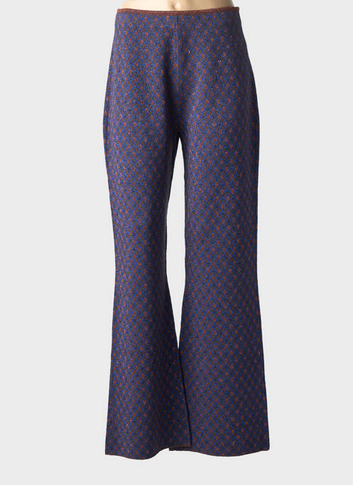 Pantalon flare taille élastique taille normale bleu MALIPARMI femme