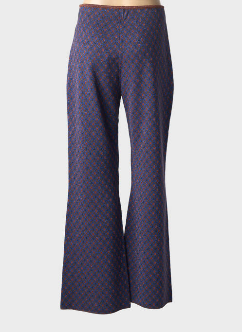 Pantalon flare taille élastique taille normale bleu MALIPARMI femme