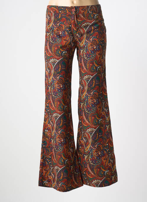 Pantalon flare taille à pinces taille haute orange BELAIR femme