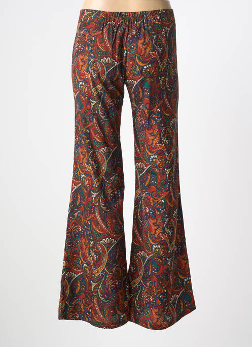 Pantalon flare taille à pinces taille haute orange BELAIR femme