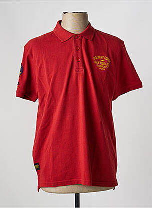 Polo coupe droite manches courtes rouge DAYTONA homme