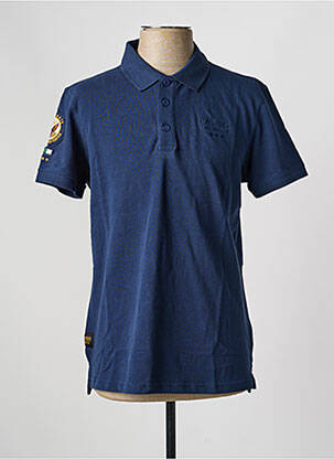 Polo coupe droite manches courtes bleu DAYTONA homme