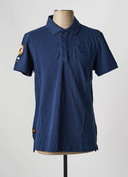 Polo coupe droite manches courtes bleu DAYTONA homme