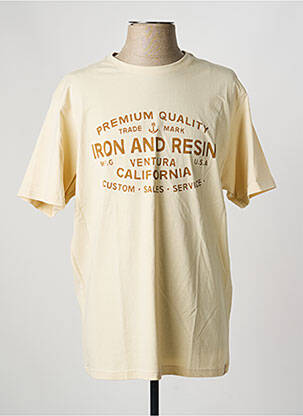 T-shirt stretch manches courtes beige IRON AND RESIN homme