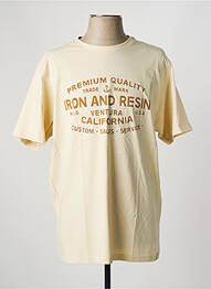 T-shirt stretch manches courtes beige IRON AND RESIN homme