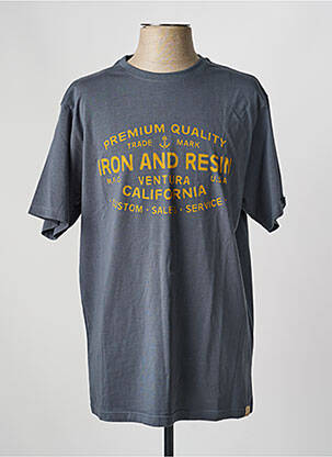T-shirt stretch manches courtes gris IRON AND RESIN homme