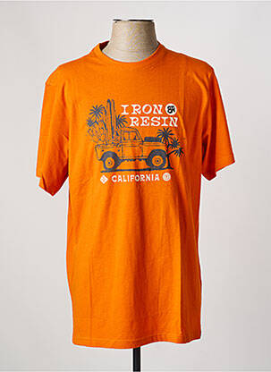 T-shirt stretch manches courtes orange IRON AND RESIN homme